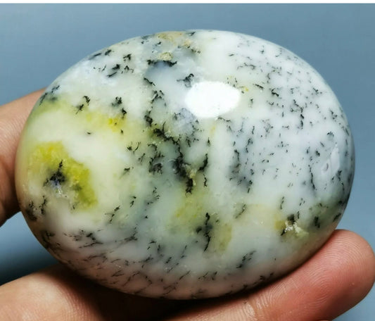 White Opal free form palm stone