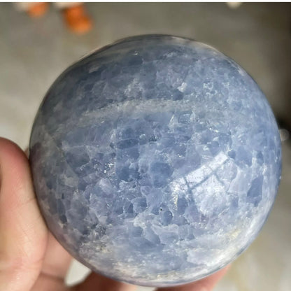 Natural Polished Blue Celestite gemstone Sphere
