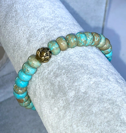 Boulder Creek Turquoise Beaded Gemstone stretch Bracelet