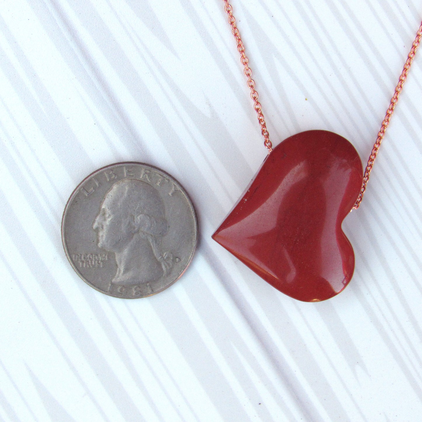 Red Jasper Floating Heart Necklace
