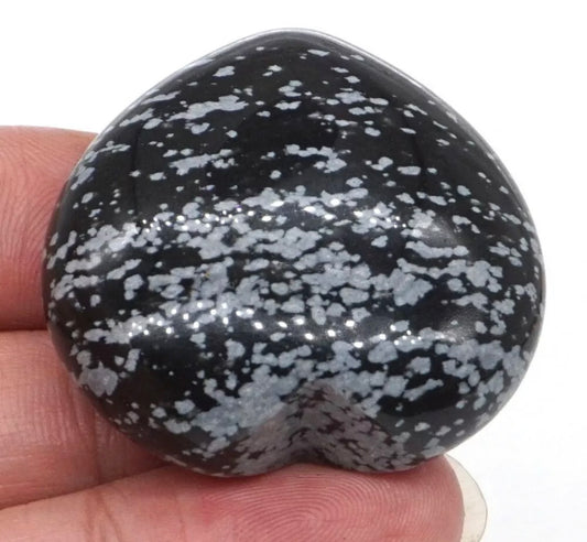 Natural Snowflake Obsidian Heart