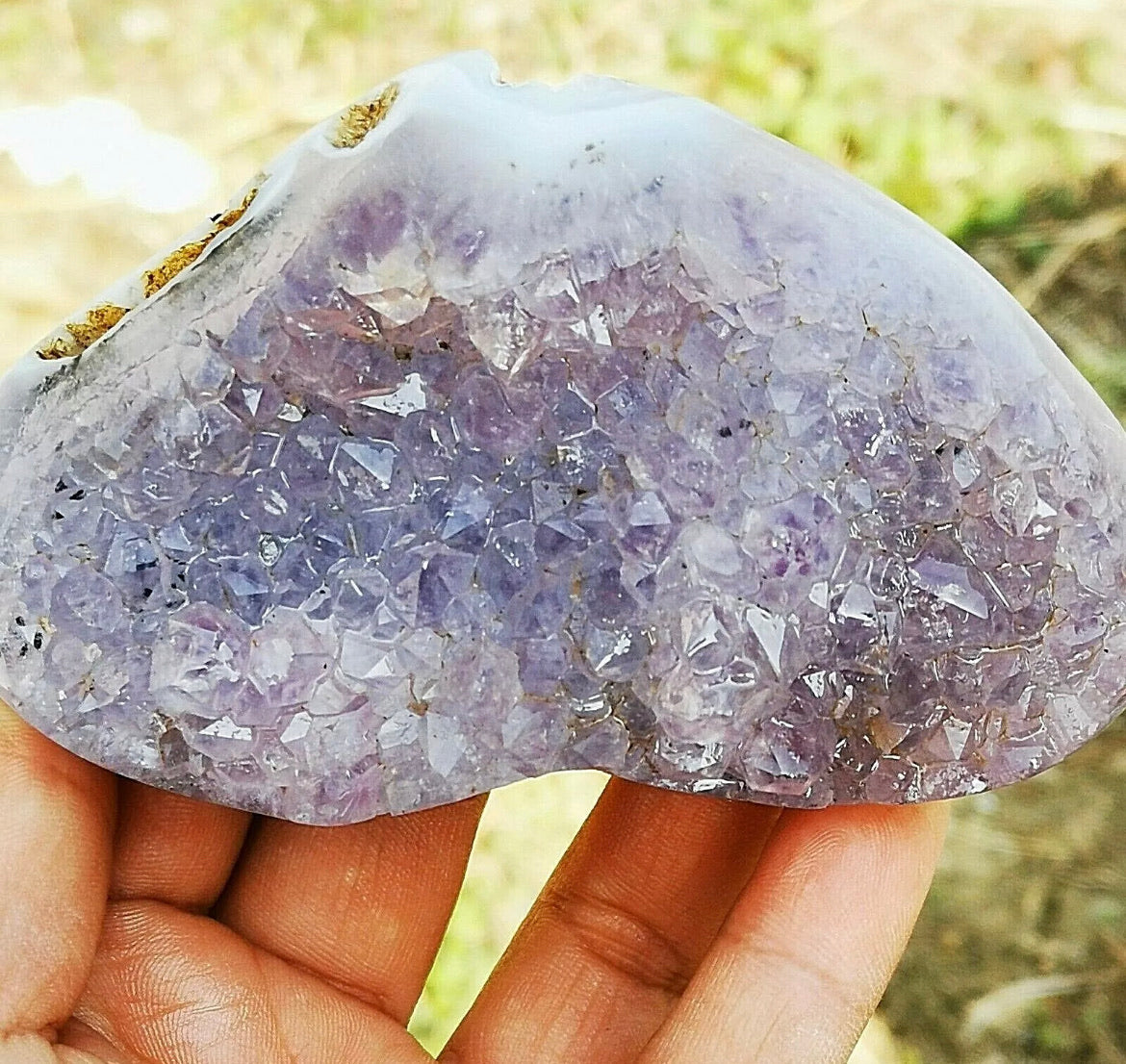 Natural purple agate gemstone Heart