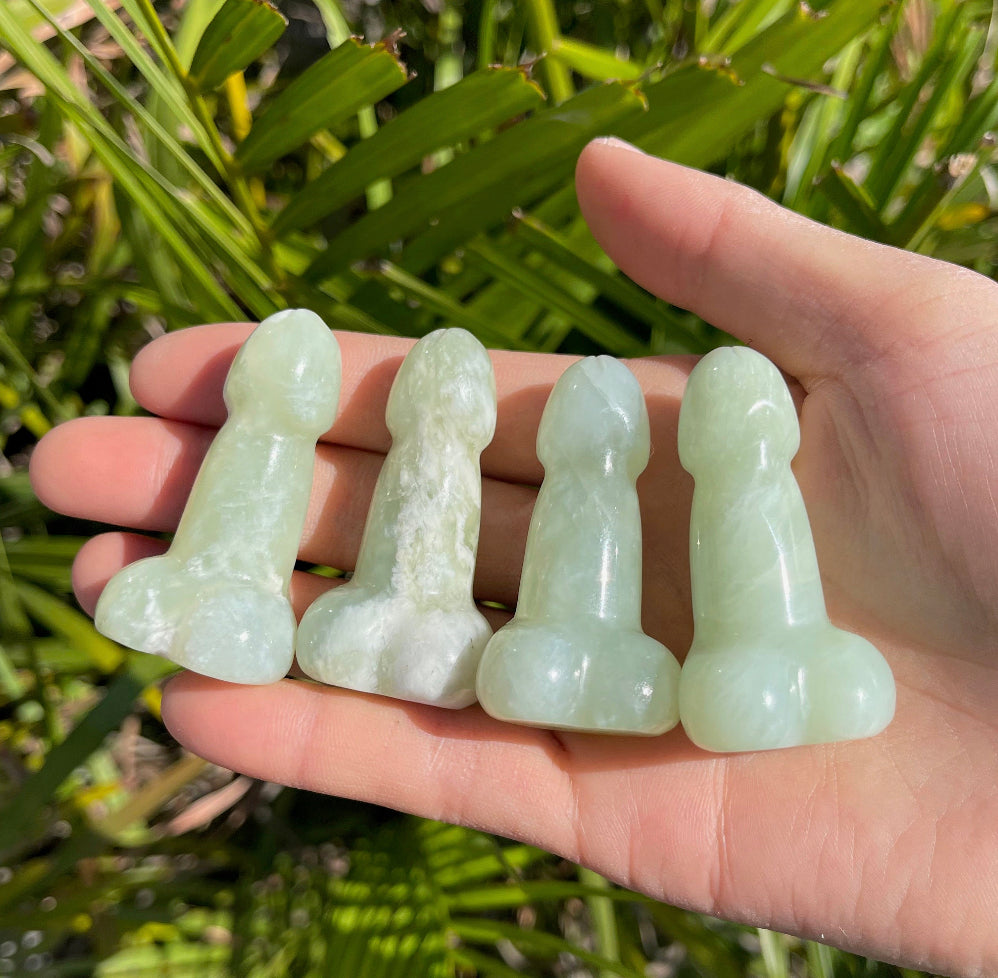 Natural Green Jade gemstone Penis Crystal