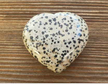 Dalmatian Jasper gemstone Carved Crystal Heart