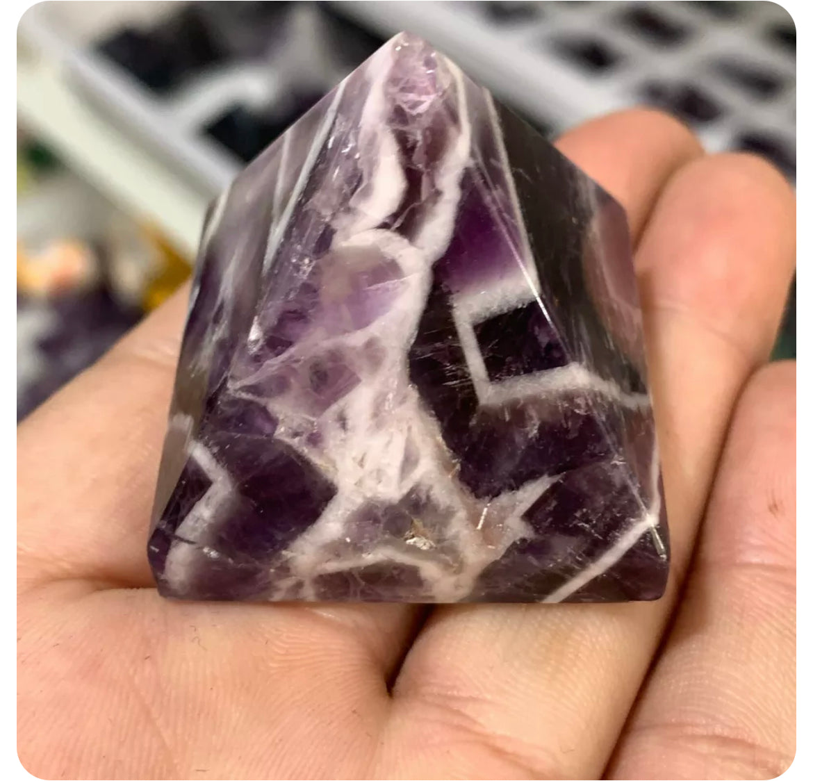 Natural Amethyst gemstone Pyramid Crystal