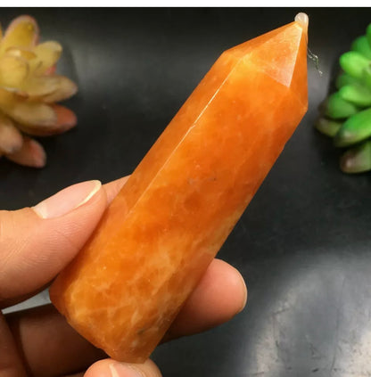 Natural Orange Calcite Crystal Wand