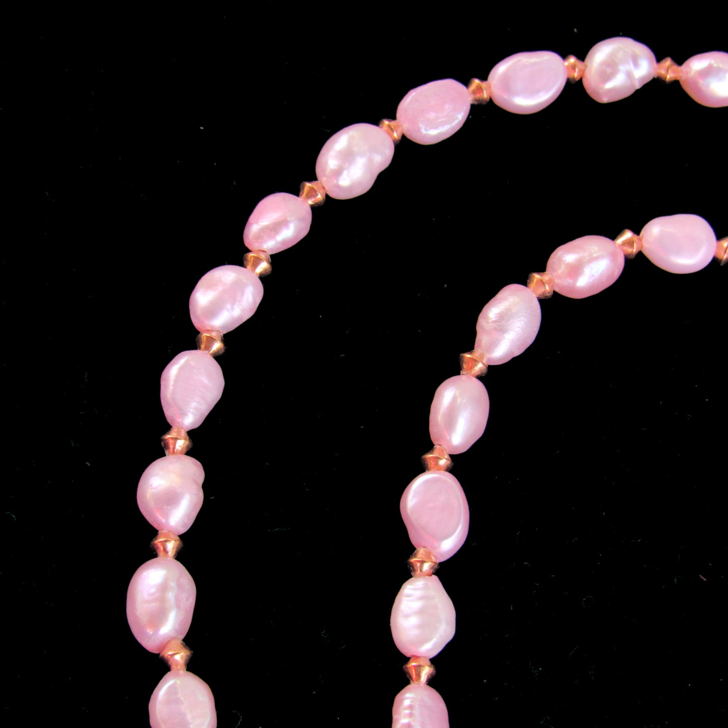 Pink Freshwater Pearls and Copper Necklace