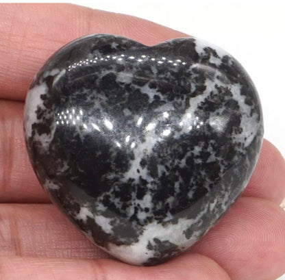 Natural Zebra Jasper Carved Crystal Heart