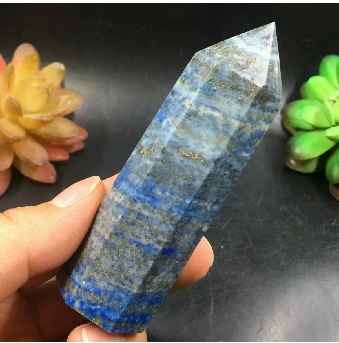Natural Lapis Lazuli Gemstone Crystal Wand