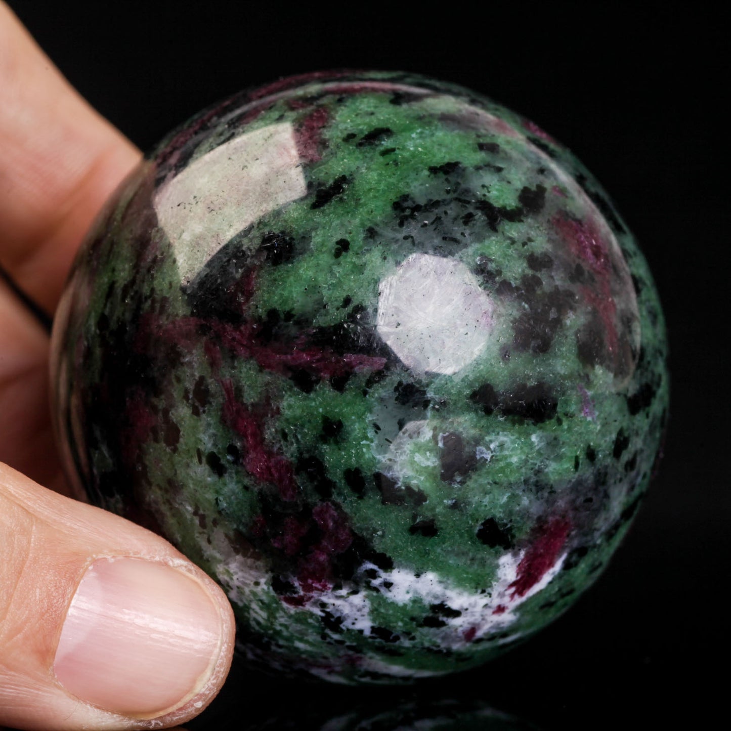 Natural Ruby Zoisite Crystal Ball Sphere