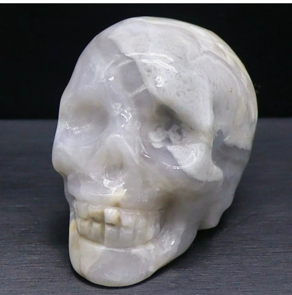 Natural White Agate Skull Crystal figurine