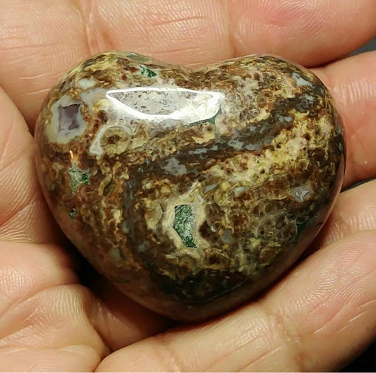 Natural Leopard Print Jasper Heart