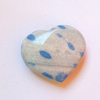 Natural Blue AZURITE in K2 JASPER heart Rare Find