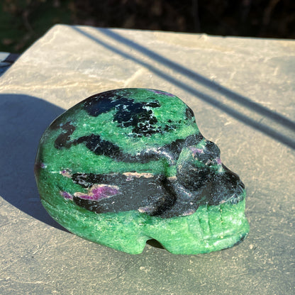 Natural Ruby Zoisite Gemstone crystal semiprecious skull reiki healing figurine statue