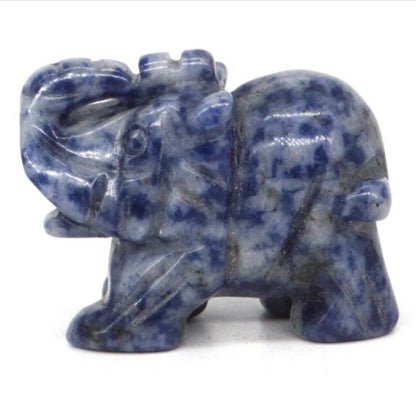 Gemstone Carved Elephants