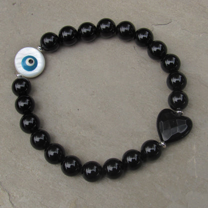 Chunky Evil Eye Protection gemstone Bracelet