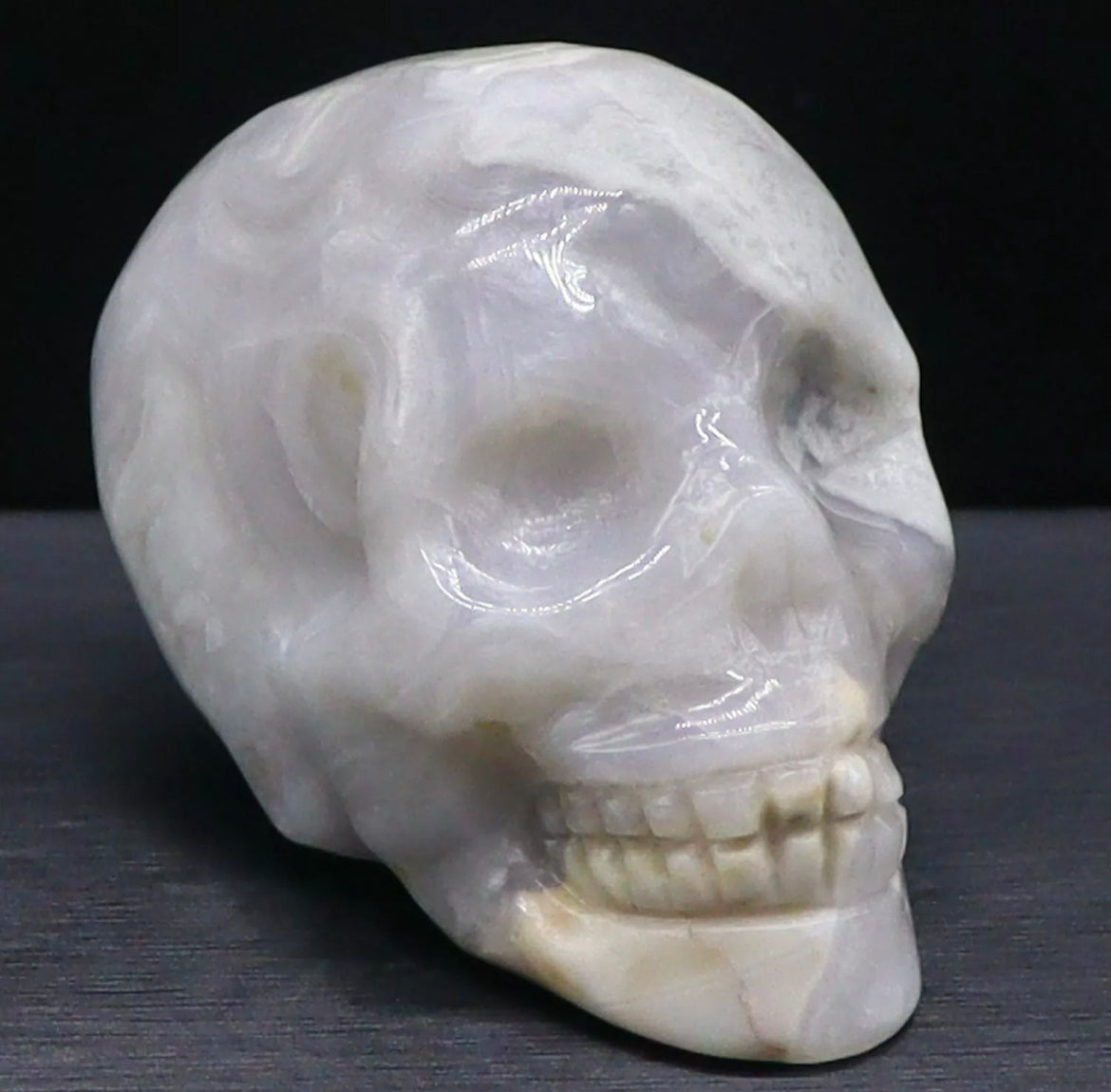 Natural White Agate Skull Crystal figurine