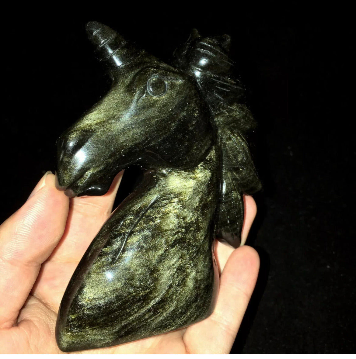 Natural Golden Obsidian gemstone Unicorn