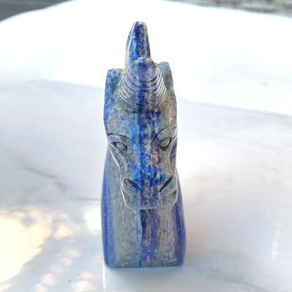 Natural Lapis Lazuli Gemstone Carved Unicorn figurine