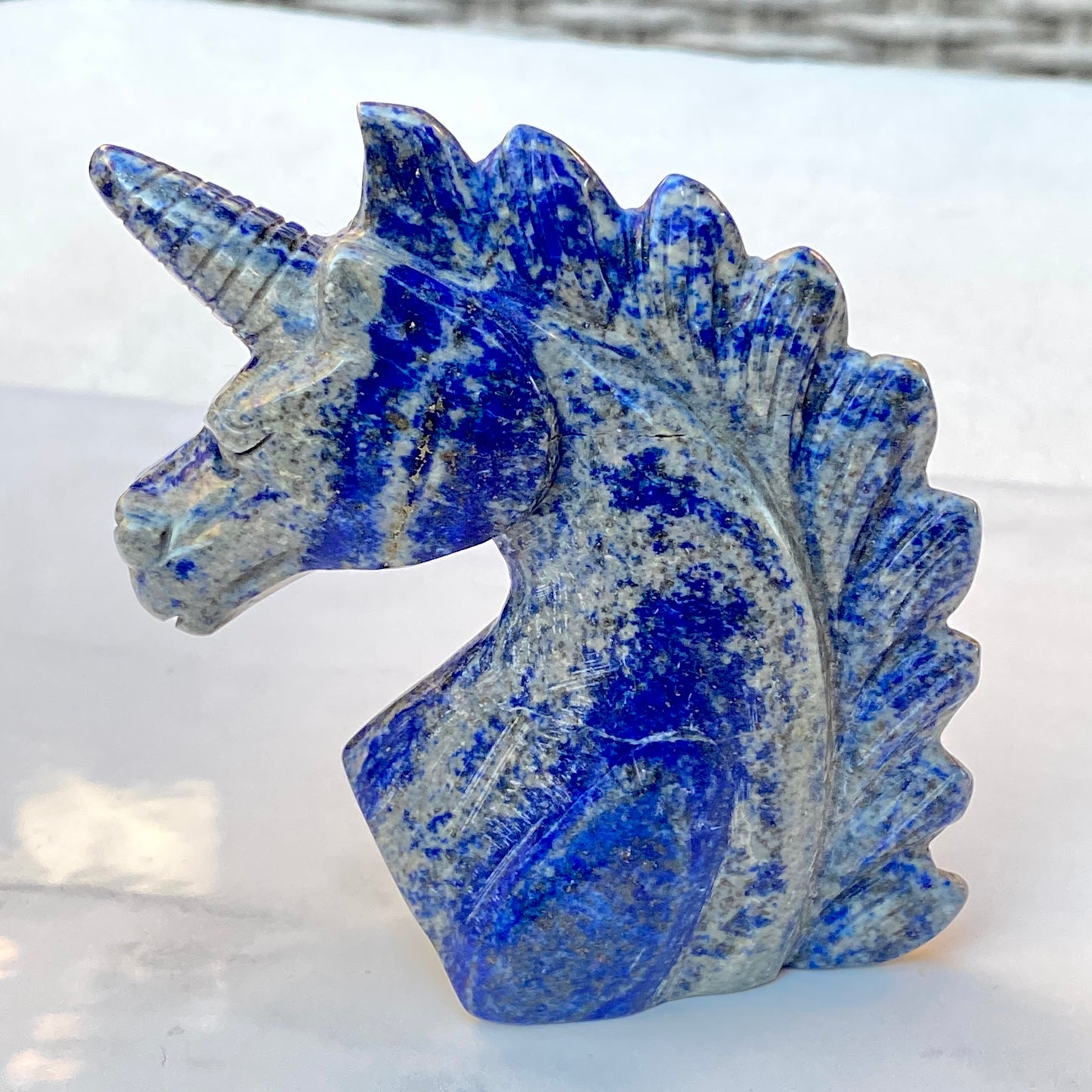 Natural Lapis Lazuli Gemstone Carved Unicorn figurine