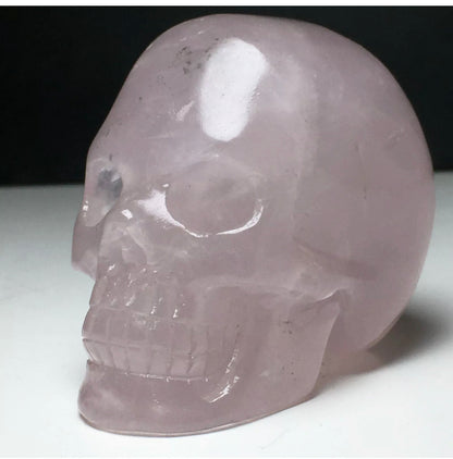 Natural Rose Quartz gemstone Carved Skull Figurine