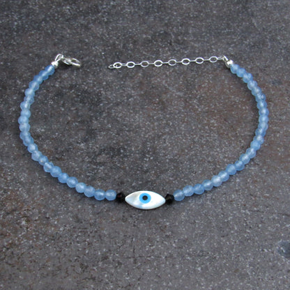 Mother of Pearl Protection Eye gemstone Anklet