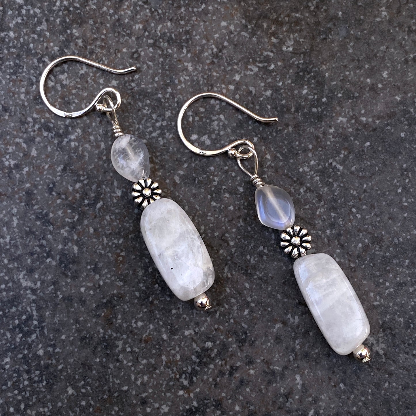 Moonstone and Sterling Silver Drop Earrings
