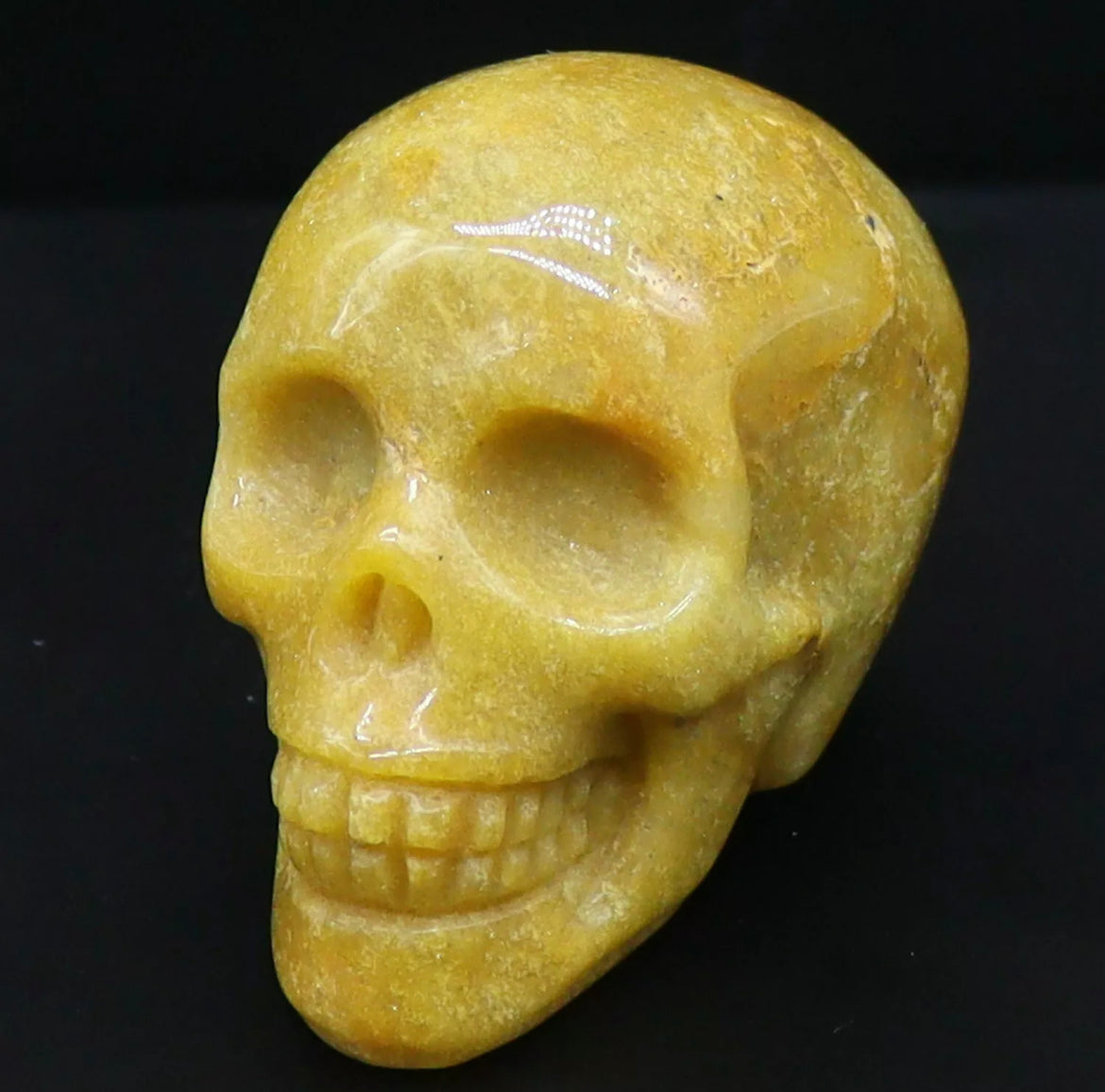 Natural Yellow Agate Skull