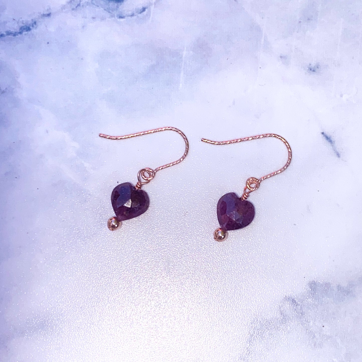 Ruby gemstone Heart Earrings