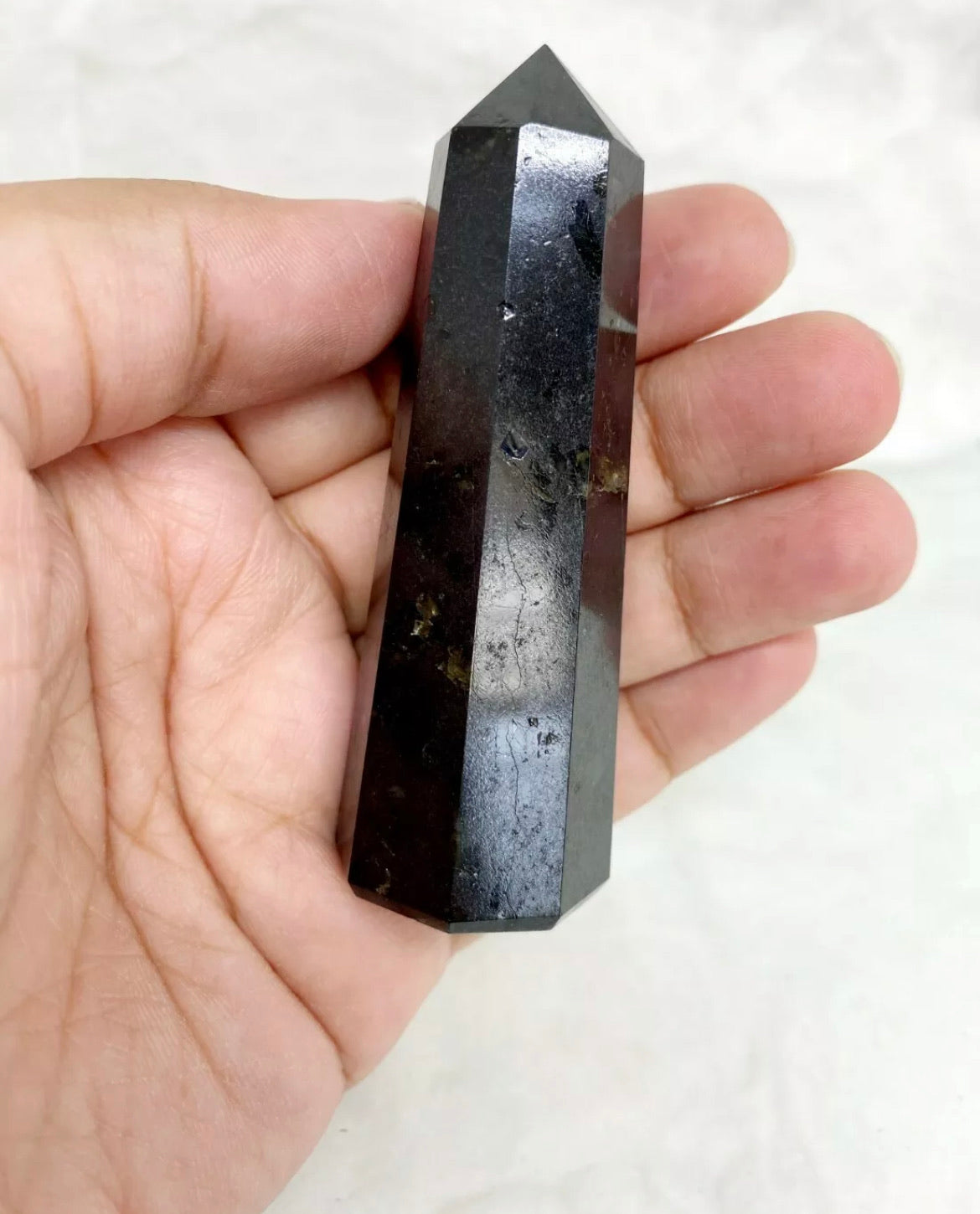 Natural Black Tourmaline gemstone Wand