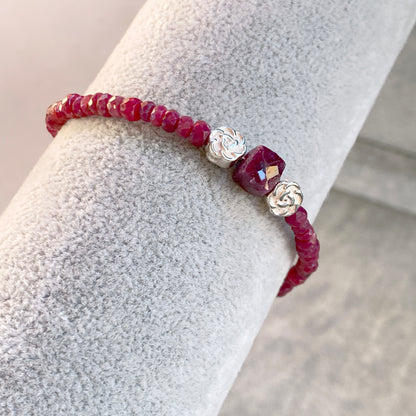 Rubies galore silver clasp bracelet