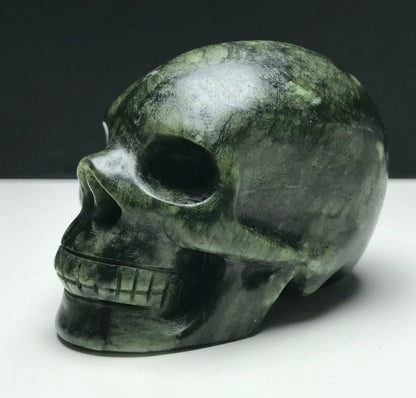 Natural Green Jade Skull