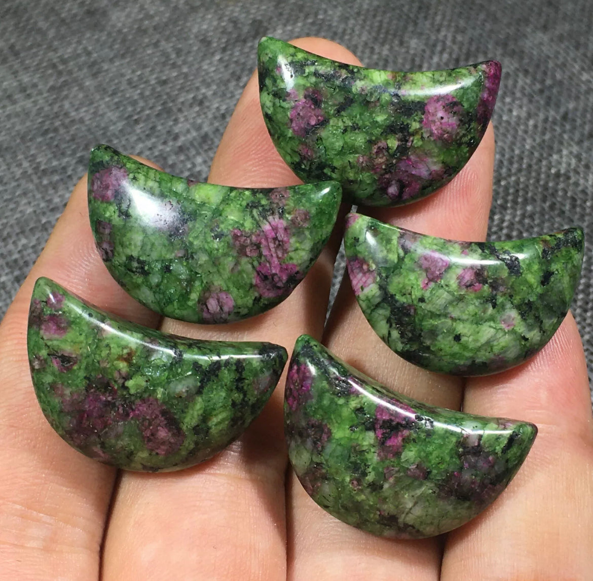 Natural Ruby Zoisite gemstone Moon