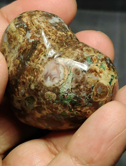 Natural Leopard Print Jasper Heart