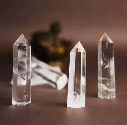 Natural Clear Quartz Crystal Point Wand Specimen Reiki Healing Stone