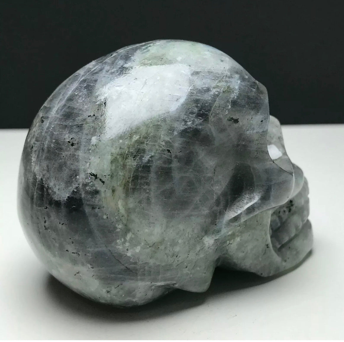 Natural Crystal LABRADORITE. Hand-carved. Exquisite Skull