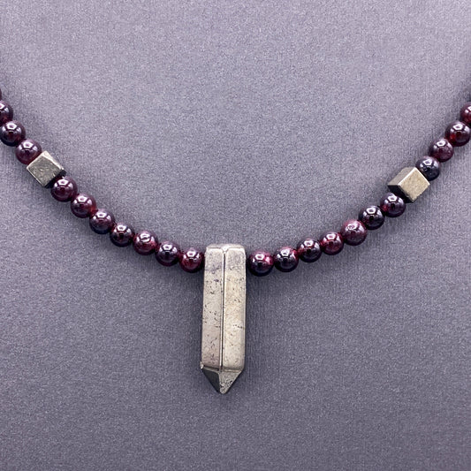 Garnet and Pyrite Necklace