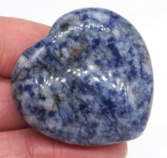 Natural Blue Spot Jasper Heart