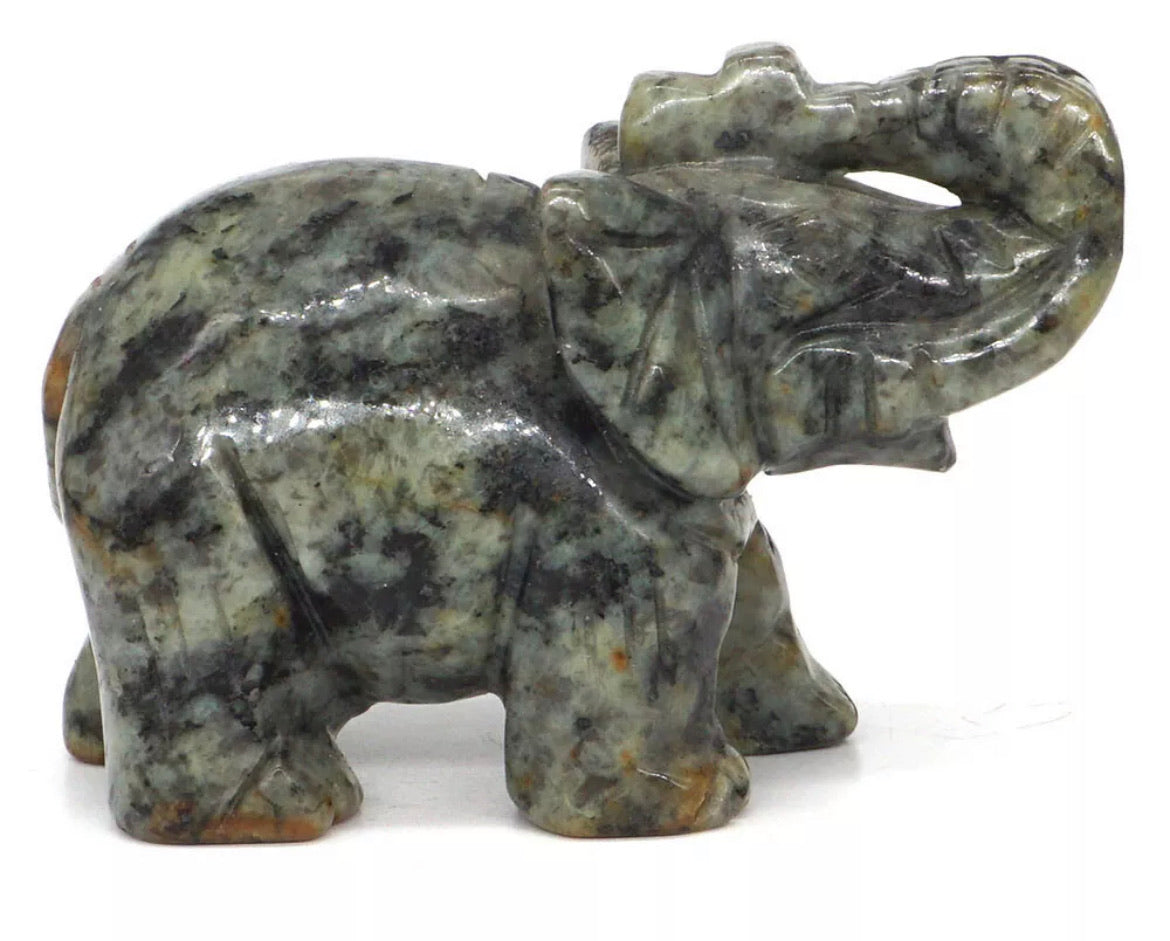 Natural African Turquoise gemstone carved Elephant