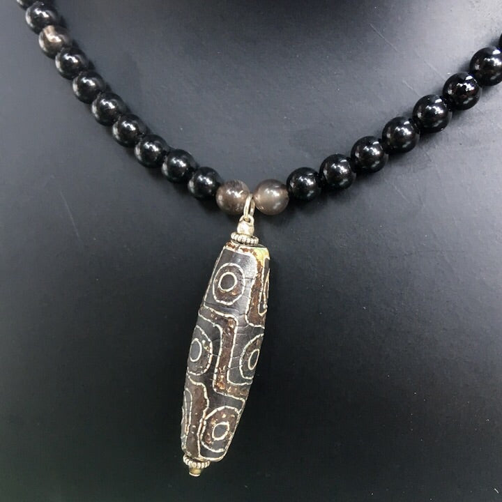 Men’s Tibetan Agate  Gemstone Necklace