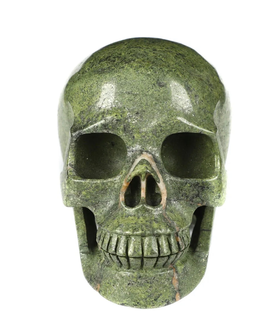 Green Pyrite Carved Skull