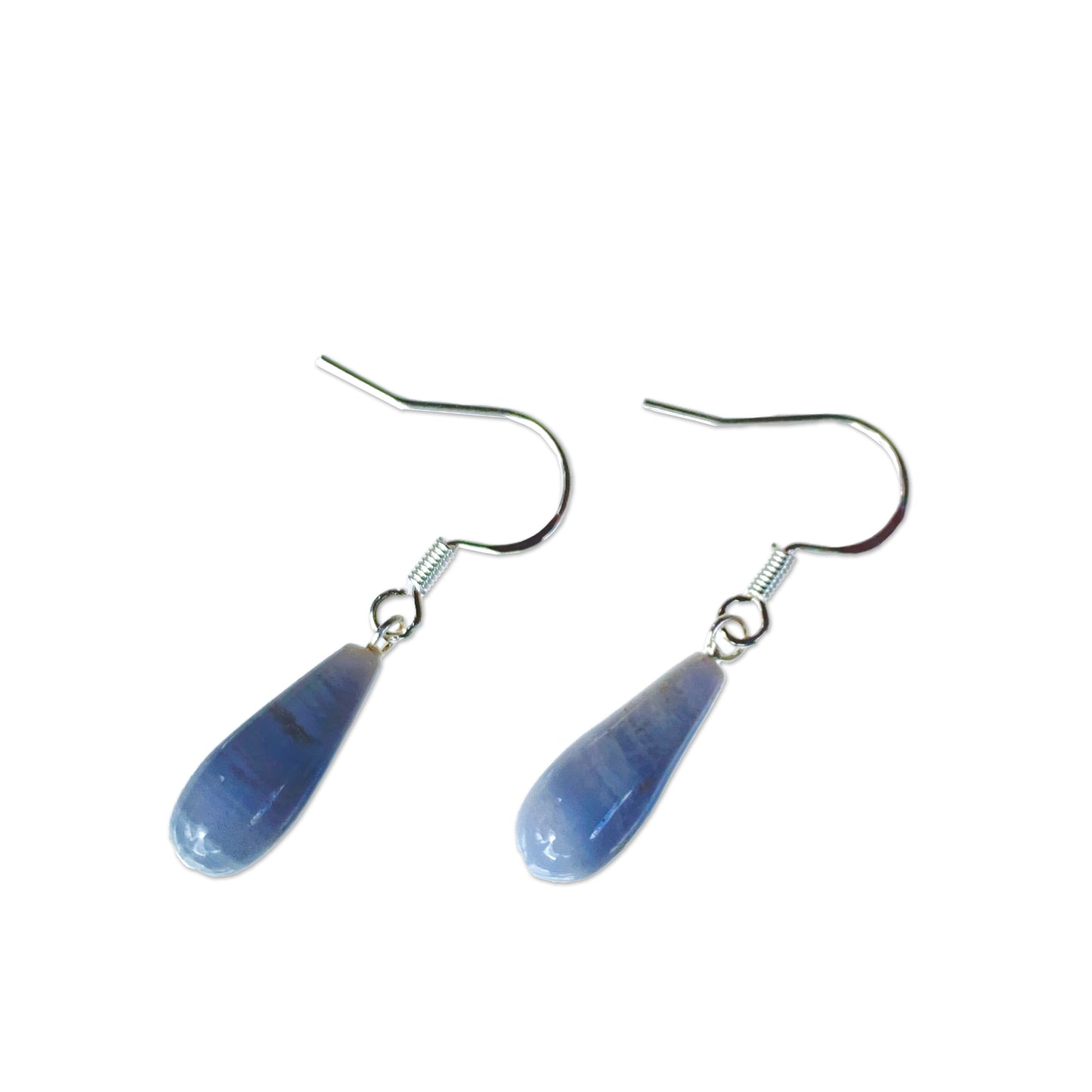 Blue Lace Agate gemstone Tear Drop Earrings