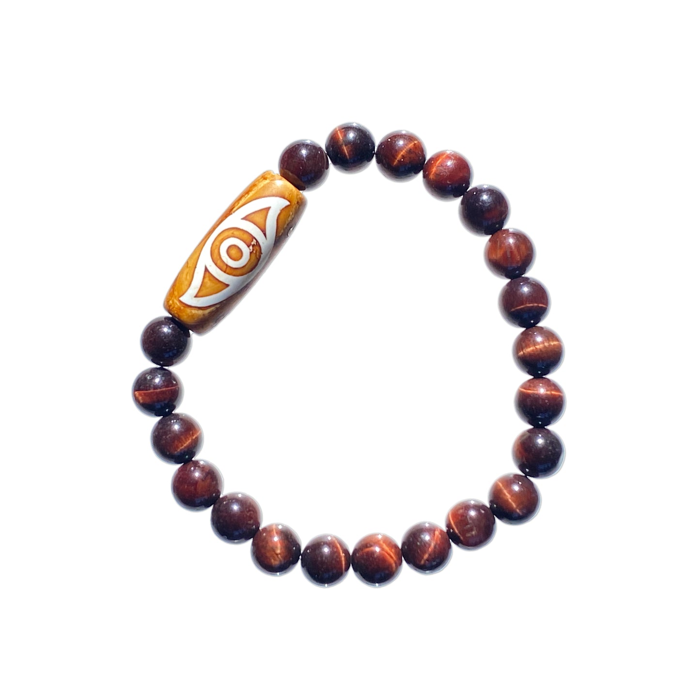 Tiger’s Eye gemstones and Tibetan Agate Bracelet