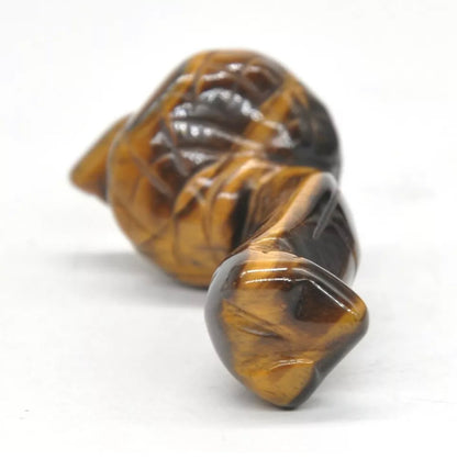 Natural Tiger Eye Crystal Snake Figurine