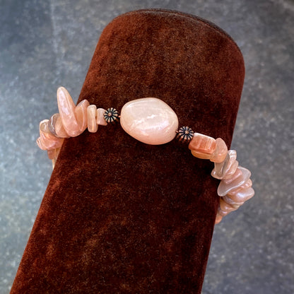 Sunstone gemstones and Copper stretch Bracelet