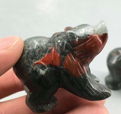 Natural African Bloodstone gemstone Bear