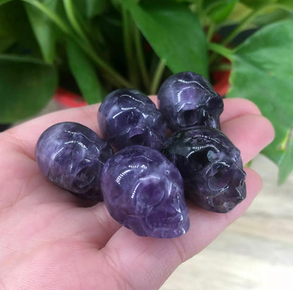 Natural Amethyst Mini Skull crystal Figurine