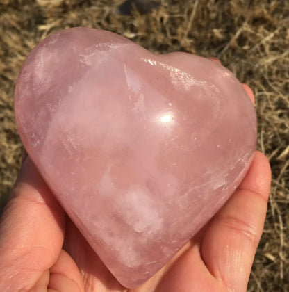 Natural Pink Rose Quartz gemstone crystal heart healing