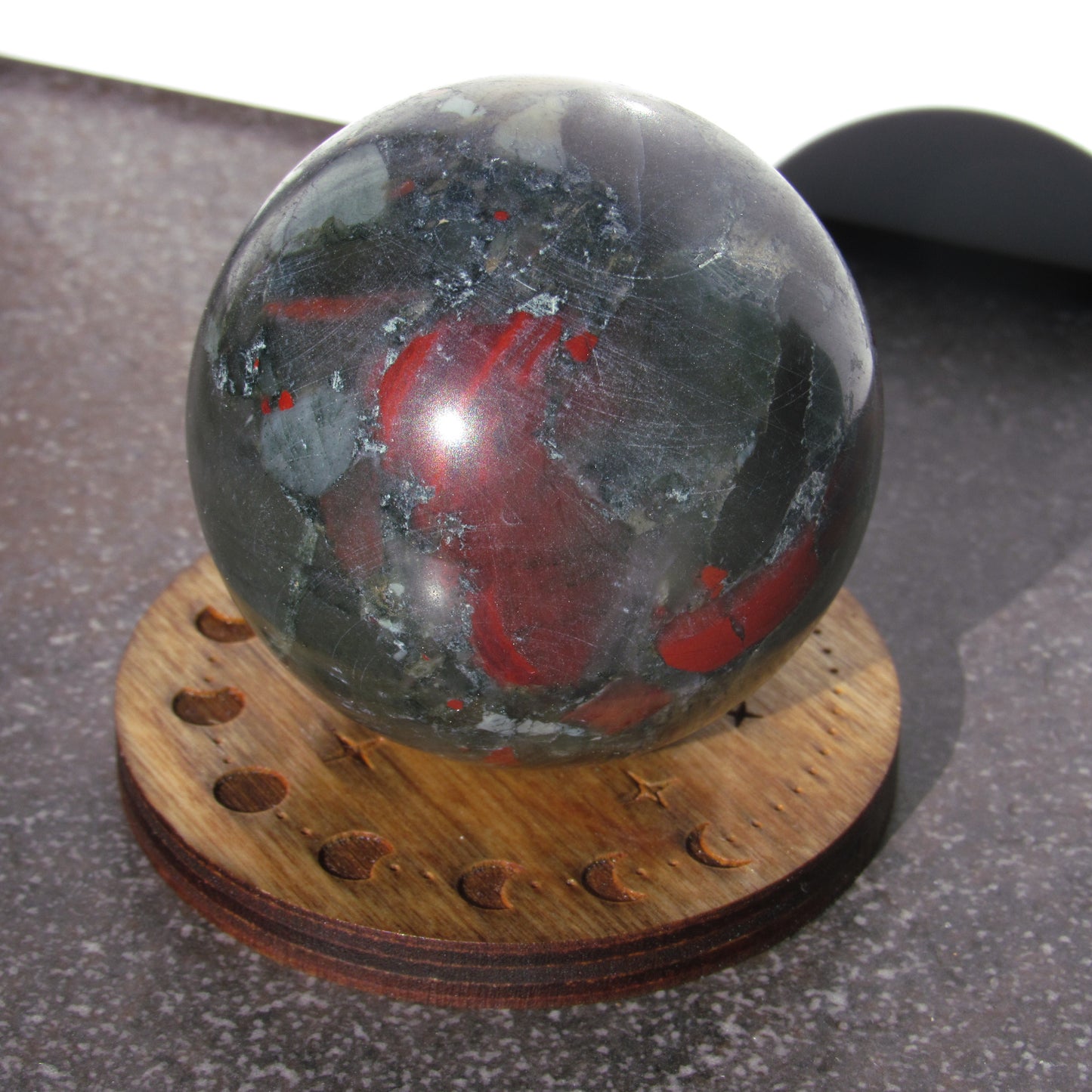 Natural African Bloodstone Crystal Gemstone Sphere