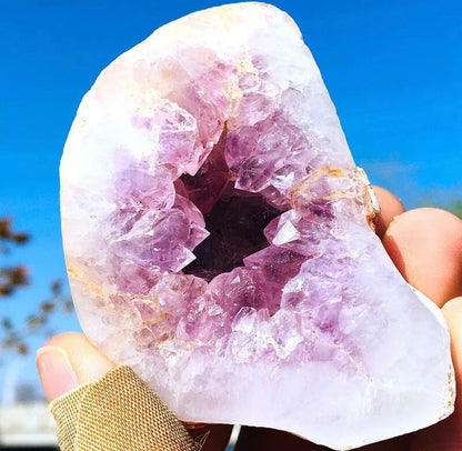 Natural Amethyst Agate Geode Quartz Crystal